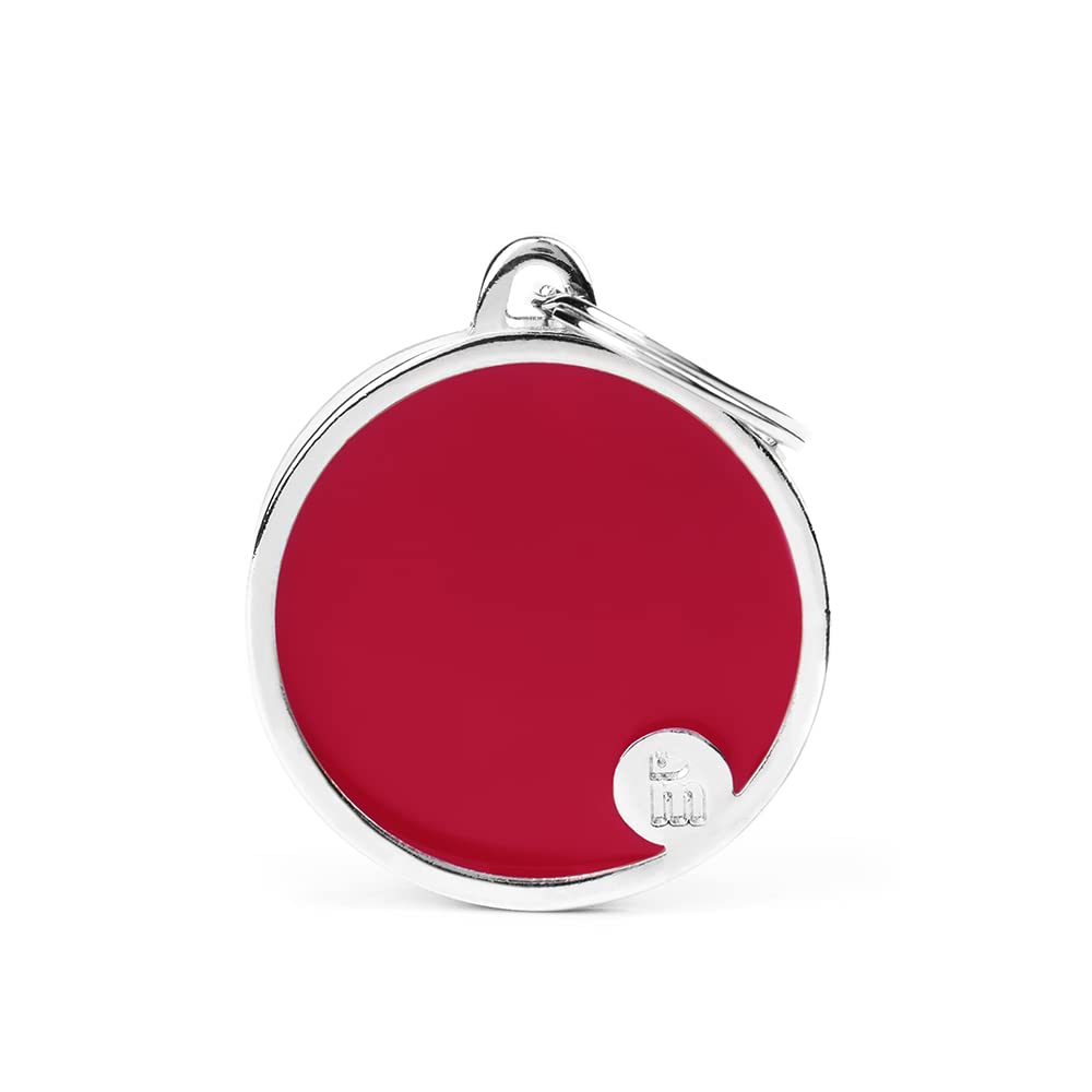My Family Personalized Pet Id Tag Made In Italy, Large Red Bone, Free Engraving, Hand Enamelled In Metal, Basic Handmade Collect