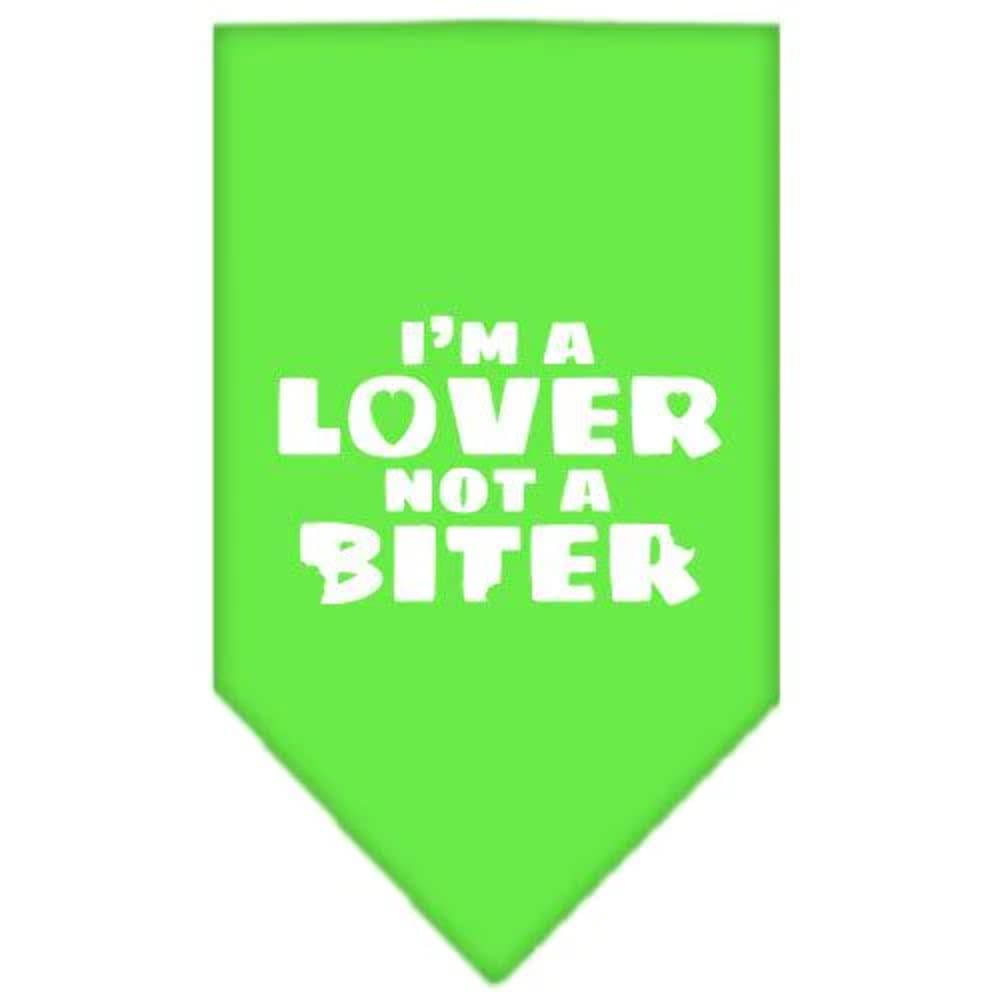 Mirage Pet Products I'm a Lover Not a Biter Screen Print Bandana for Pets, Large, Purple