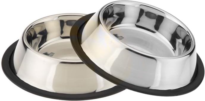 Chullbull Pet Products 900 Ml Set Of 2 Stainless Steel Cat Bowls | Durable And Anti Slip Steel Bowl For Dogs And Cats | Ideal Fo
