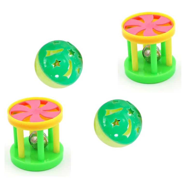 Kittupet Plastic Ball Cat Toy With Bell Ring Playing Chew Toy Plastic Ball Interactive Training Toys Pet Cat For Cat Rattle Ball