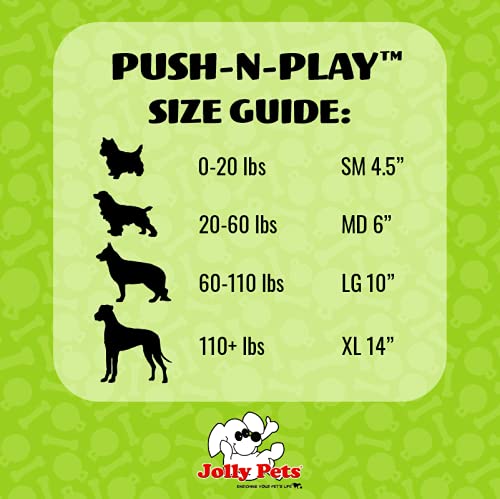 Jolly Pets Push-N-Play Ball Dog Toy, 6 Inches/Medium, Blue (306)