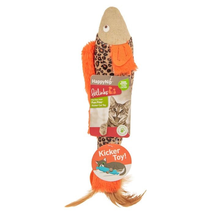 Petlinks Happynip Fun Fins Kicker Cat Toy, Contains Silvervine & Catnip - Tan, One Size