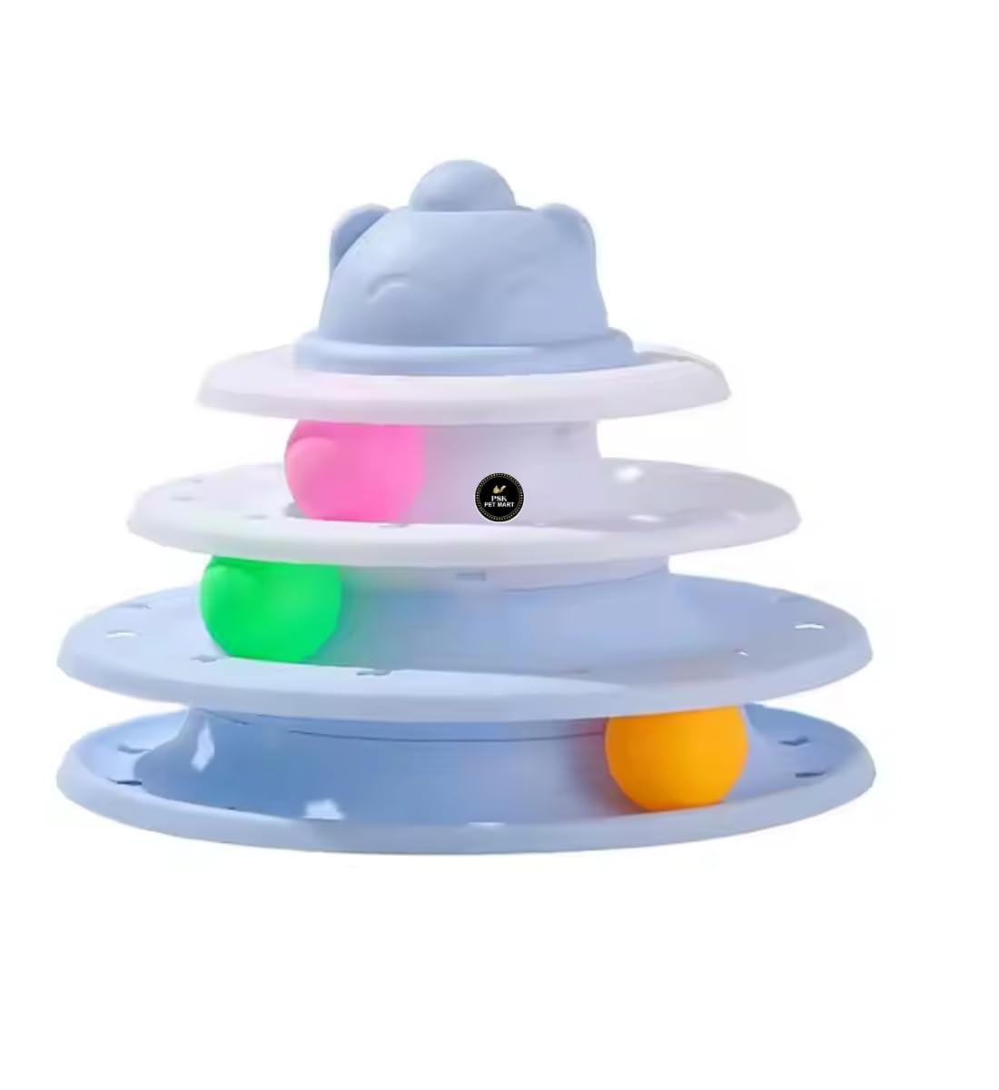 Psk Pet Mart 3 Layer Interactive Cat Toy Tower With Spinning Balls  Multi Level Rolling Ball Track Toy For Pet Amusement, Play,