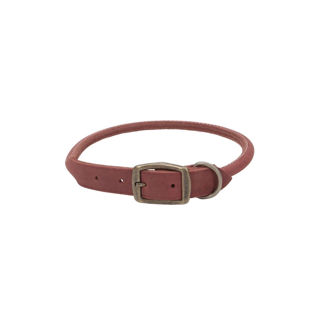 Coastal Pet - Circle T - Rustic Leather Round Dog Collar, Brick Red, 5/8' X 16'