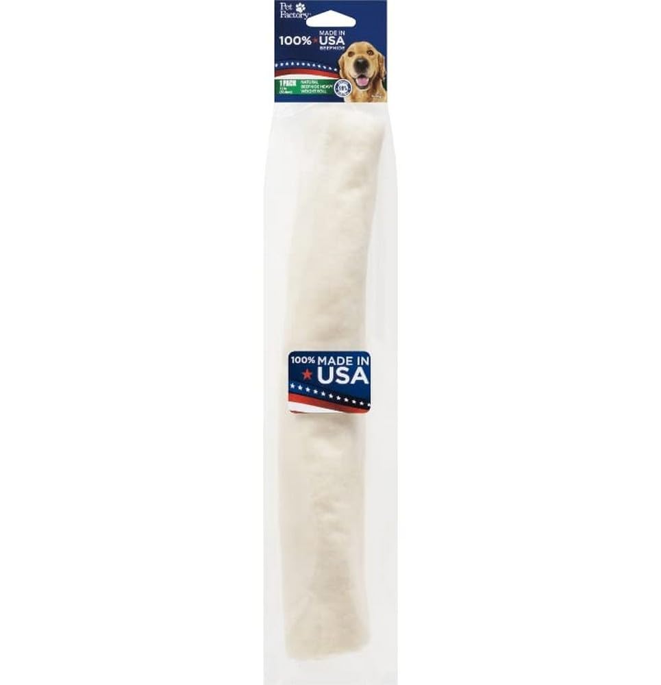 Pet Factory 100% Made in USA Beefhide 12 Roll Dog Chew Treat - Natural Flavor, 1 Count/1 Pack