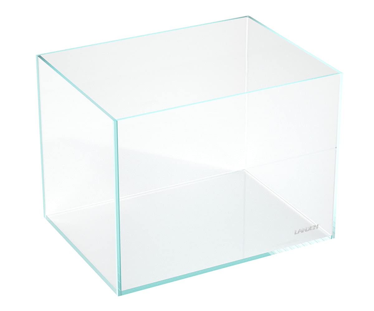Landen 60H 30 Gallon Rimless Low Iron Aquarium Tank, 23.6 W    17.7 D    17.7 H (60cm x 45cm x 45cm) 8mm Thickness with Black Na