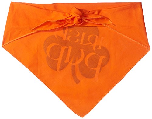 Pet and Dog Bandana Screen Printed, &quot;Irish Pup&quot; Orange Large