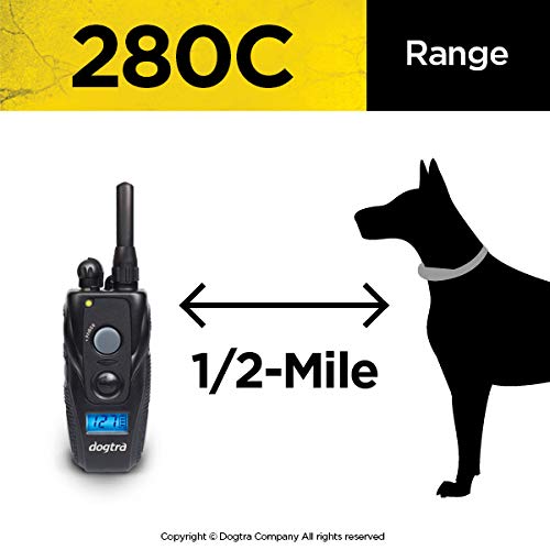 Dogtra 280C Remote Training E-Collar - Waterproof, Rechargeable, 1/2 Mile Range, 127 Levels, Black, for Small/Medium Dogs