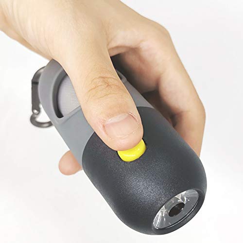Dog Poop Bag Dispenser With Built-In Led Flashlight And Metal Clip For Leash, Pet Waste Bag Holder, Dog Walking Accessory, Black