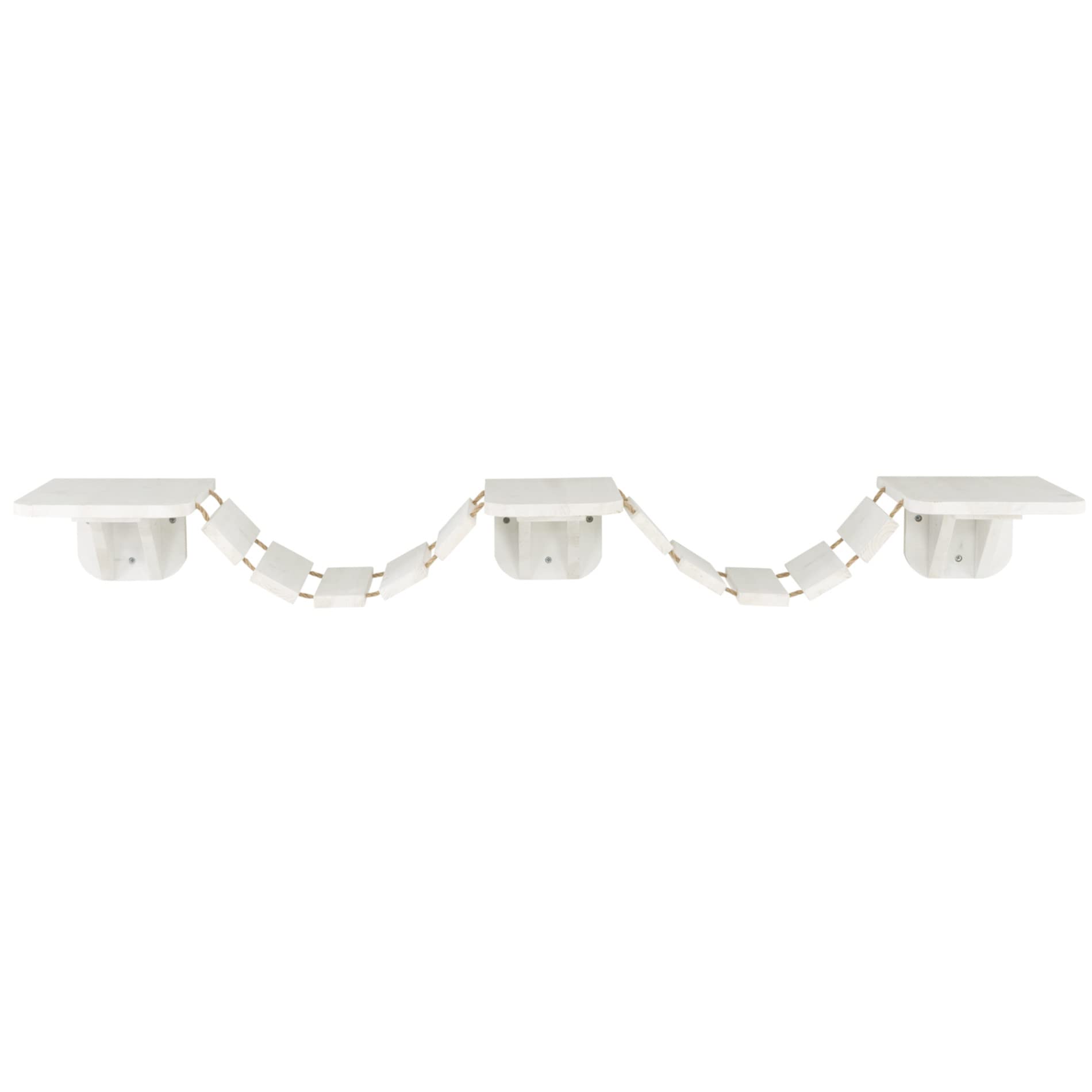 Trixie Wall Mount Cat Bridge, Three Platforms Linked By Bridge, White