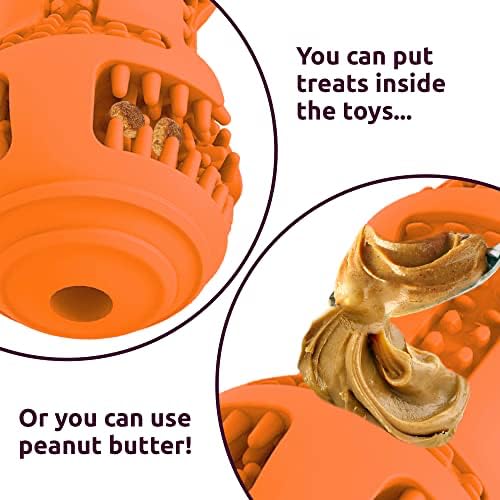 Simena Chew Toys For Dog Teeth Cleaning, Teething Toy For Medium Breeds, Dog Toothbrush Toy, Use With Peanut Butter Or Toothpast