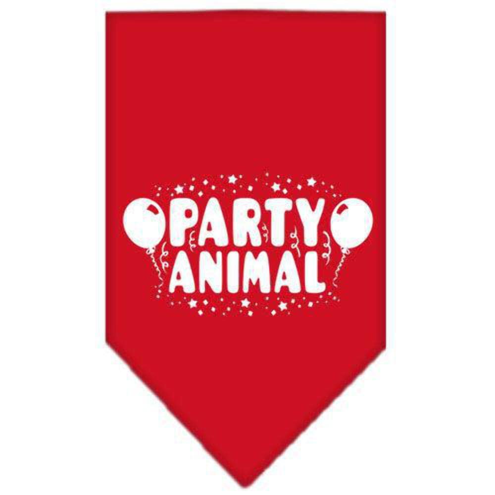 Mirage Pet Products Party Animal Screen Print Bandana for Pets, Large, Red