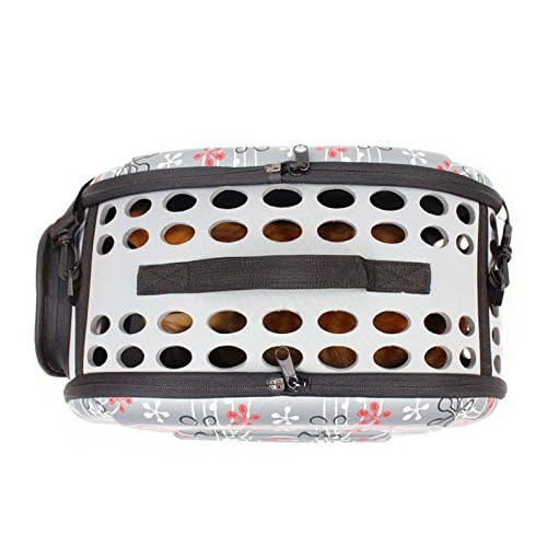 Foldable Pet Dog Cat Carrier Cage Collapsible Travel Kennel - Portable Pet Carrier Outdoor Shoulder Bag For Puppy Dog Cat Small Medium Large Animal (M, Grey)