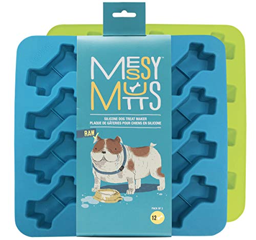 Messy Mutts Dog Bone Treat Maker Silicone 2 Pack