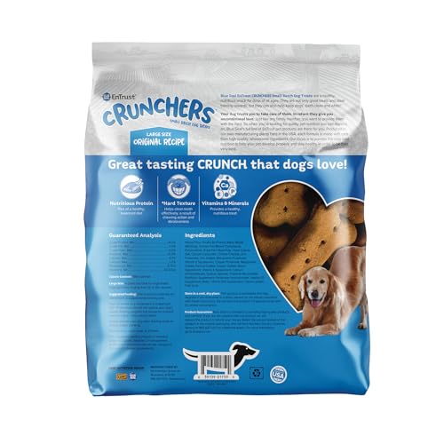 Blue Seal Kent Entrust Crunchers - Large Dog Treats, Original Recipe - Crunchy Oven Baked Biscuits with Premium Ingredients, Hea