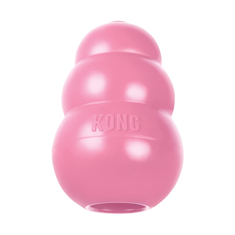 KONG Puppy Teething Rubber Chew Toy - Stuffable Fetch Toy for XS Puppies - Pink - Durable, Safe, Perfect for Chewing and Playtime