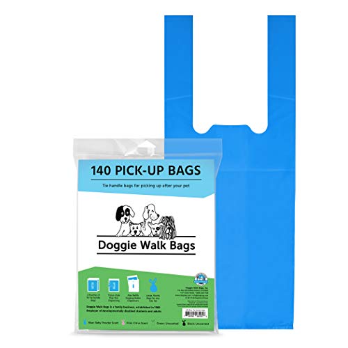 Doggie Walk Bags Easy-Tie Handle Dog Poop Bag, Extra Large Strong Doggy Waste Bags, Scented Easy Dispensing And Leak Proof Poo Bags