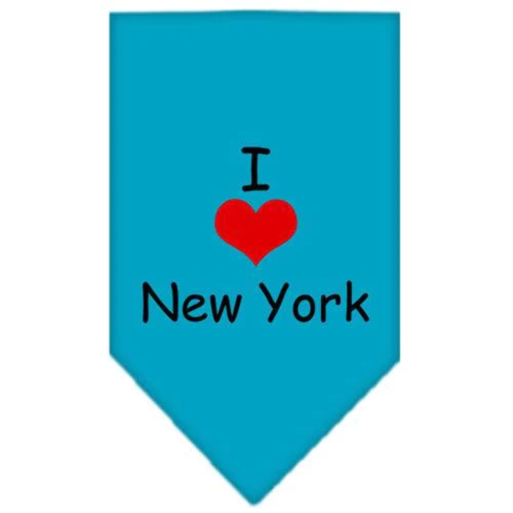 Mirage Pet Products I Heart New York Screen Print Bandana for Pets, Large, Turquoise