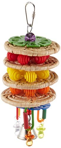 Super Bird Creations Sb765 Triple Decker Bird Toy For Medium Sized Pet Birds - Ringnecks, Medium Conures, Cockatiels, Caiques, Pionus, Senegals - Bird Safe Component And Design - 8' X 3'