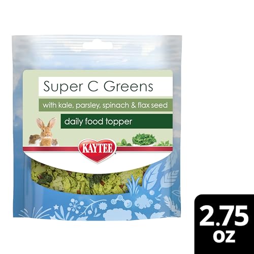 Kaytee Super C Greens, Daily Food Topper with Superfoods for Small Animal Pets, Contains Long-Lasting Vitamin C for Immune Suppo