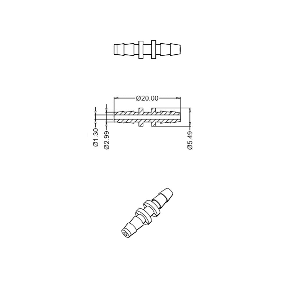 Treedix 20Pcs Aquarium Air Valve Connector White Plastic Inline Tubing, Compatible With 2Mm Id X 4Mm Od Tube