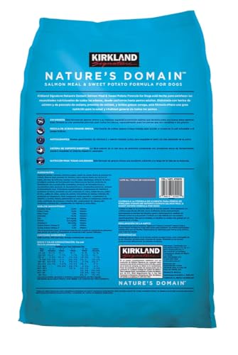 Kirkland Signature Natures Domain Grain-Free All Life Stages Salmon Meal & Sweet Potato Formula for Dogs, 35 LB