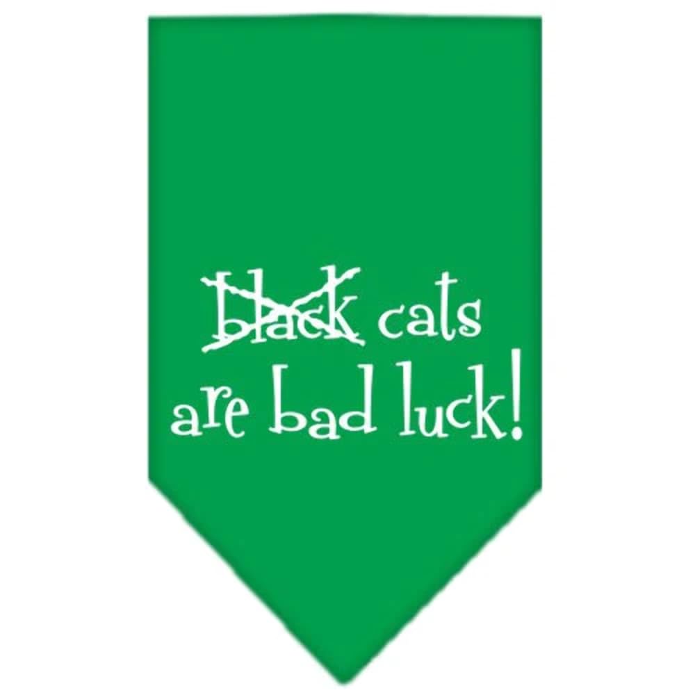 Halloween Pet and Dog Bandana Screen Printed, Black Cats are Bad Luck Cocoa Large