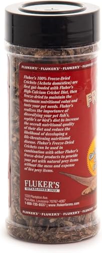 Flukers Freeze Dried Crickets, Ideal for Reptiles, Birds, and Fish, Packed with Protein and Essential Nutrients, 1.2 oz