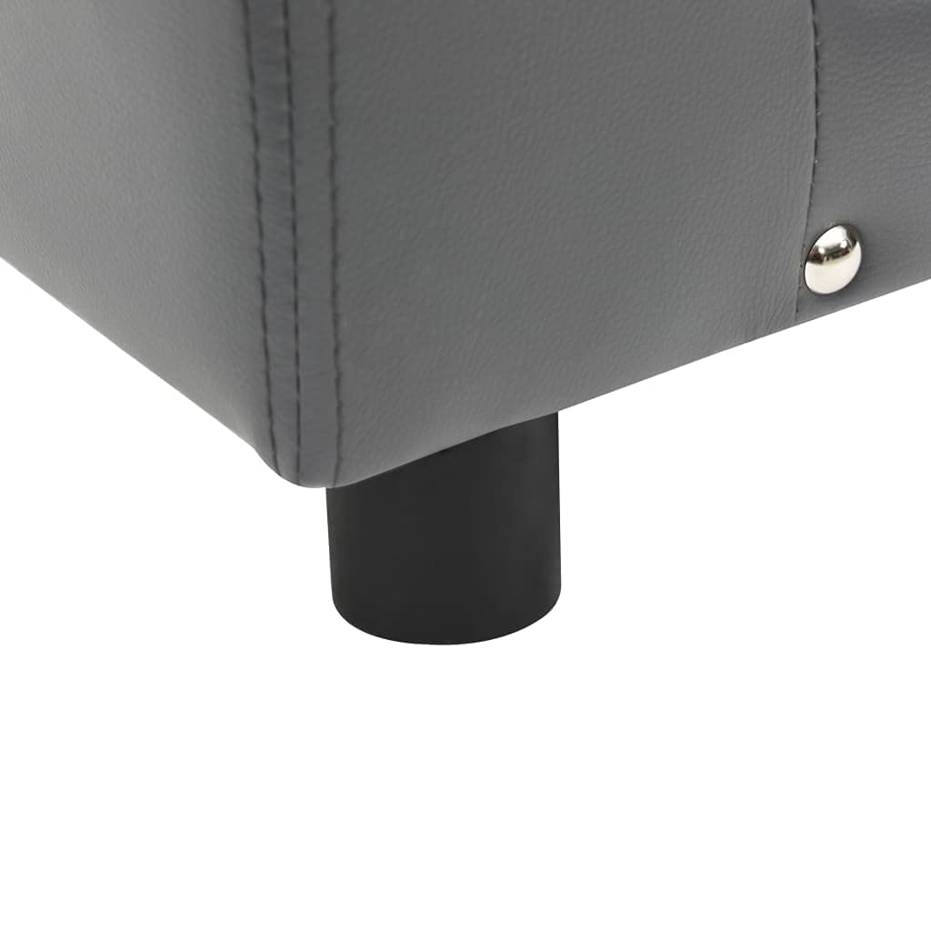 vidaXL Dog Sofa Gray 31.9&quot;x16.9&quot;x12.2&quot; Plush and Faux Leather