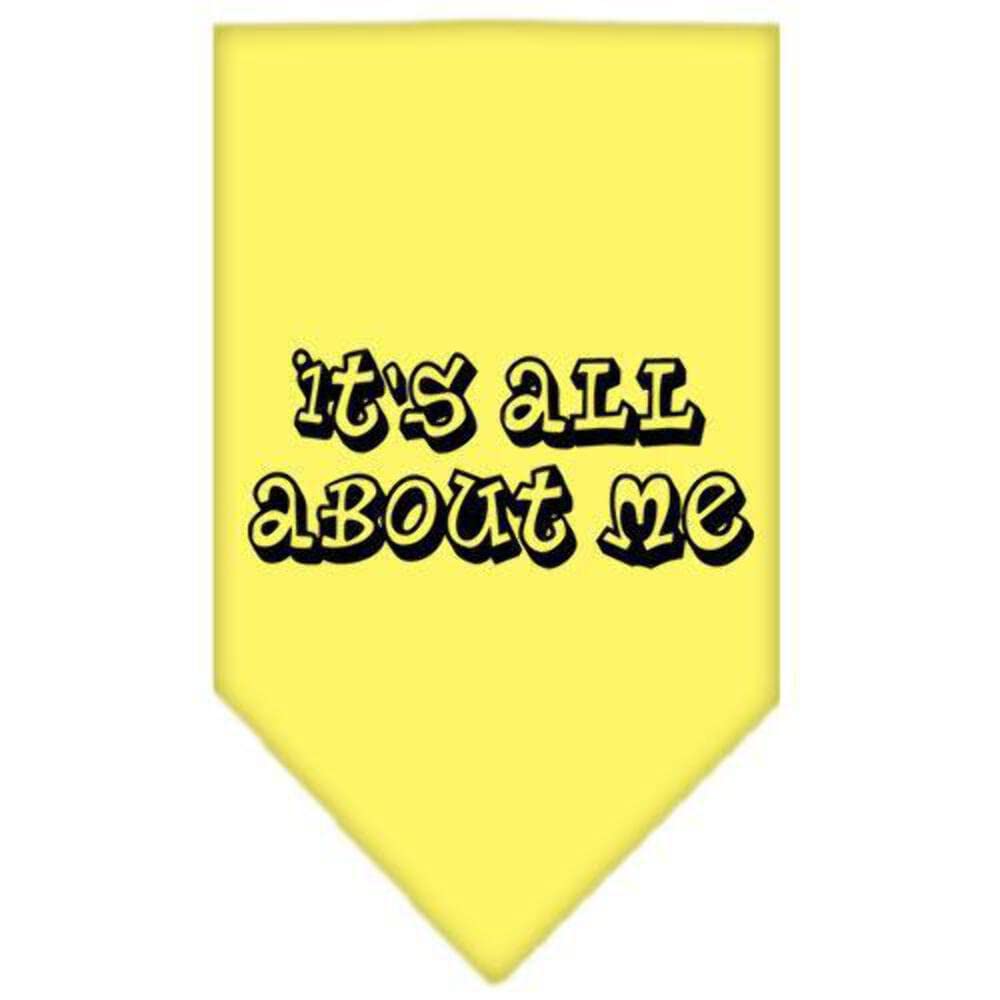 Pet and Dog Bandana Screen Printed, It's All about Me Yellow Large