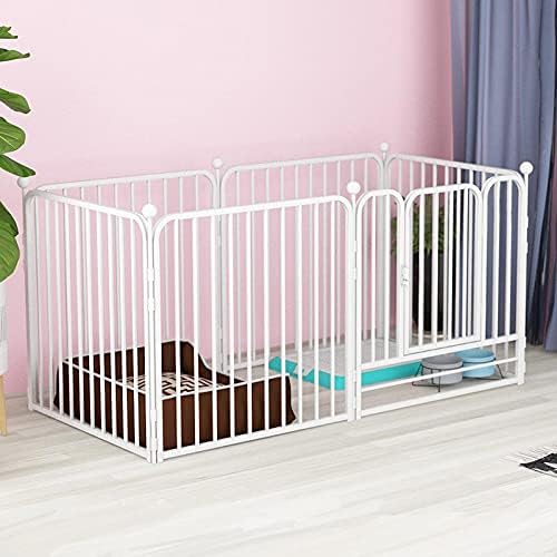 PEIPOOS Dog Playpen, Heavy Duty Metal Exercise Pen, Indoor/Outdoor Use, White