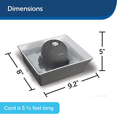 Petsafe Drinkwell Ceramic Pet Water Fountain - Quiet Automatic 70Oz Dispenser For Cats & Dogs With Filters - Dishwasher Safe Square Design