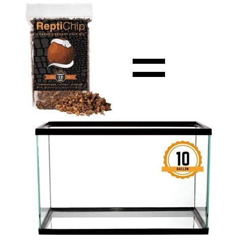 Reptichip Coconut Substrate For Reptiles 12 Quart Loose Coarse Coconut Husk Chip Reptile Bedding For Ball Pythons, Tortoises, Ge