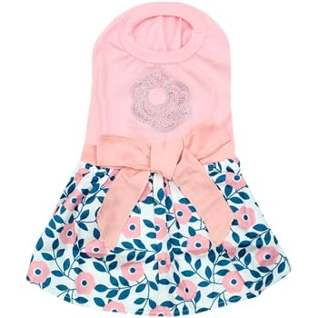 Parisian Pet Cherry Blossoms Summer Dress - Stretchable Neckline, Sleeveless, Machine Washable Dog Dress For Large Dogs Girl 2Xl