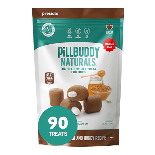 Presidio Pill Buddy Naturals - Honey Recipe Pill Hiding Treats For Dogs - Make A Perfect Pill Concealing Pocket Or Pouch For Any Size Medication - 90 Servings