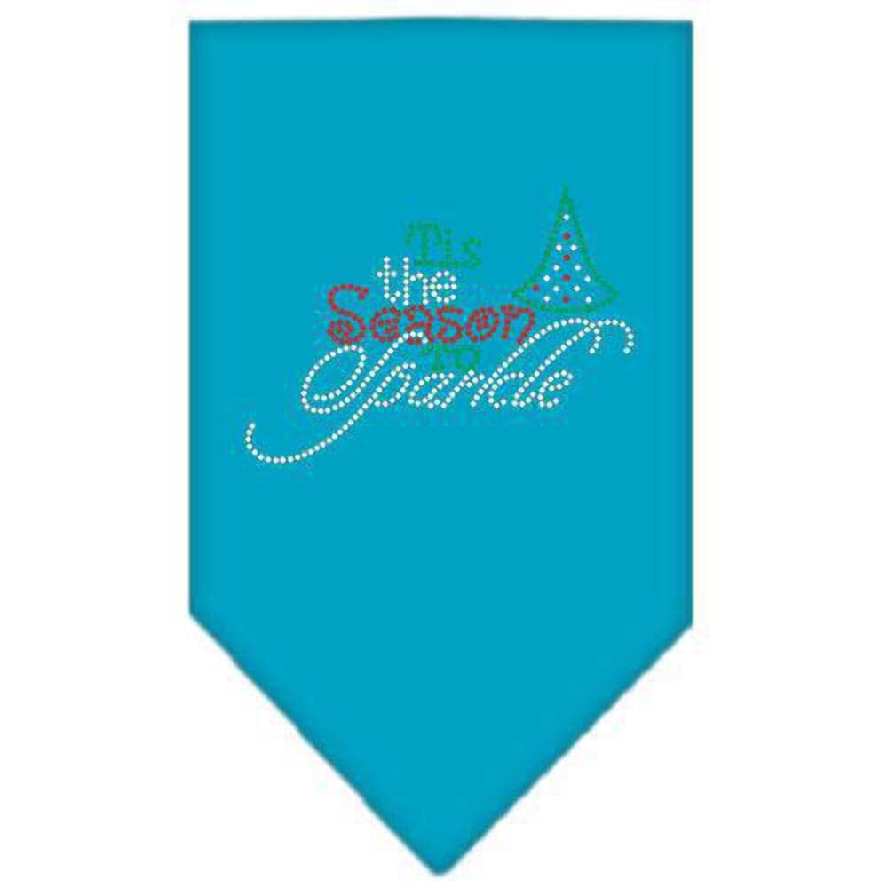 Christmas Pet and Dog Bandana Rhinestone, "Tis The Season To Sparkle" Black Small