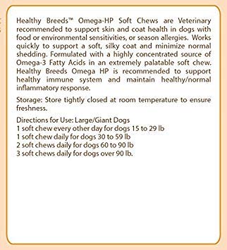 Healthy Breeds Belgian Malinois Omega HP Fatty Acid Skin and Coat Support Soft Chews 90 Count