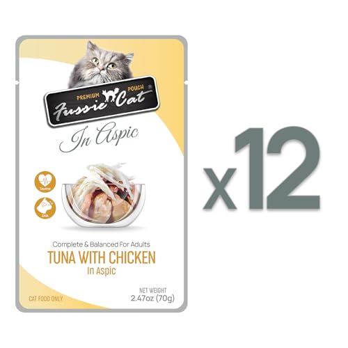 Fussie Cat Premium Tuna with Chicken in Aspic, 2.47 Ounce (Pack of 12)