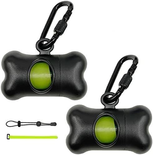 Shaouman Bone Shaped Dog Waste Bag Dispenser With Leakproof Bags, 2 Holders, 30 Bags, Black