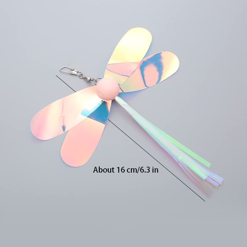 Hokoad Cat Insect Feather Toys Replacement Cat Toy Wand Refills, 6 Pieces Natural Insect Cat Toy Feathers Refill, Interactive Ca