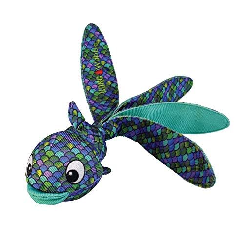 Kong Wubba Finz - Dog Toy For Tug Of War & Fetch - Dog Supplies For Puppy & Dog Playtime - Outdoor & Indoor Dog Toy (Blue, Small)