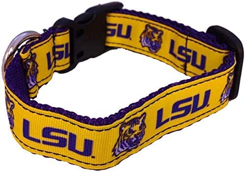College Dog Collar (Extra Small, LSU Mascot)