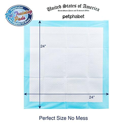 Petfamily Super-Absorbent 24 by 24 Inches Dog Training Pads - 100 Count of Pads