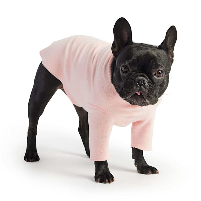 Gf Pet Gondola Base Layer For Dogs | Micro Polar Fleece Dog Bodysuit | Warm 4-Way Stretch Onesie | Full Body Coverage, Protection From Cold | Pajamas & Winterwear - Pink - Med