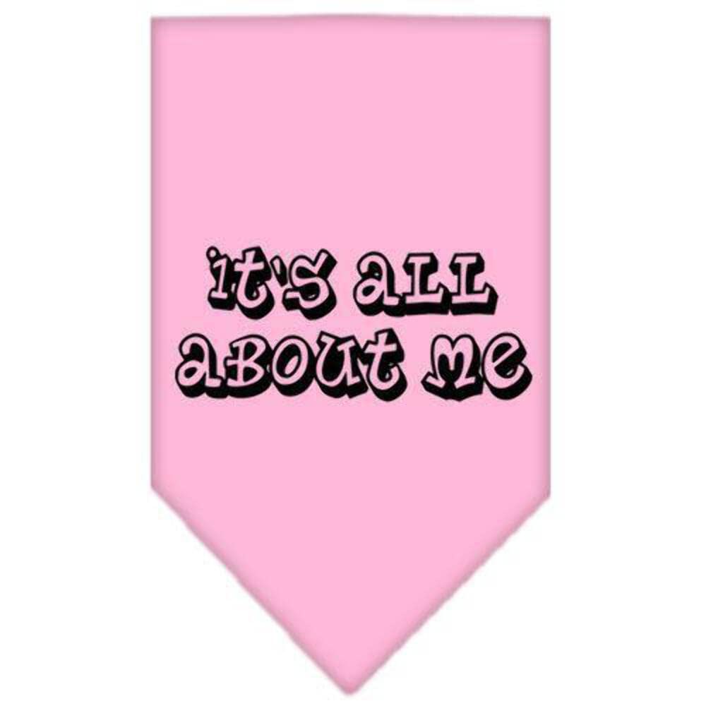 Pet and Dog Bandana Screen Printed, &quot;It's All About Me&quot; Cocoa Large