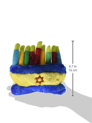 Copa Judaica Chewish Treat Hannukkah Menorah Squeaker Plush Dog Toy, 6 by 5 by 2.5-Inch, Multicolor, Large Breeds