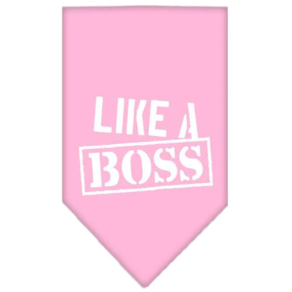 Mirage Pet Products Like a Boss Screen Print Bandana for Pets, Small, Light Pink