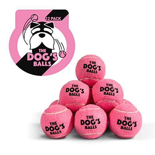 The Dog'S Balls, Dog Tennis Balls, 12-Pack Pink Dog Toy, Strong Dog & Puppy Ball For Training, Play, Exercise & Fetch