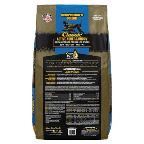 Sportsmans Pride Classic 27/17 Active Adult & Puppy Dry Dog Food, 40-lb Bag