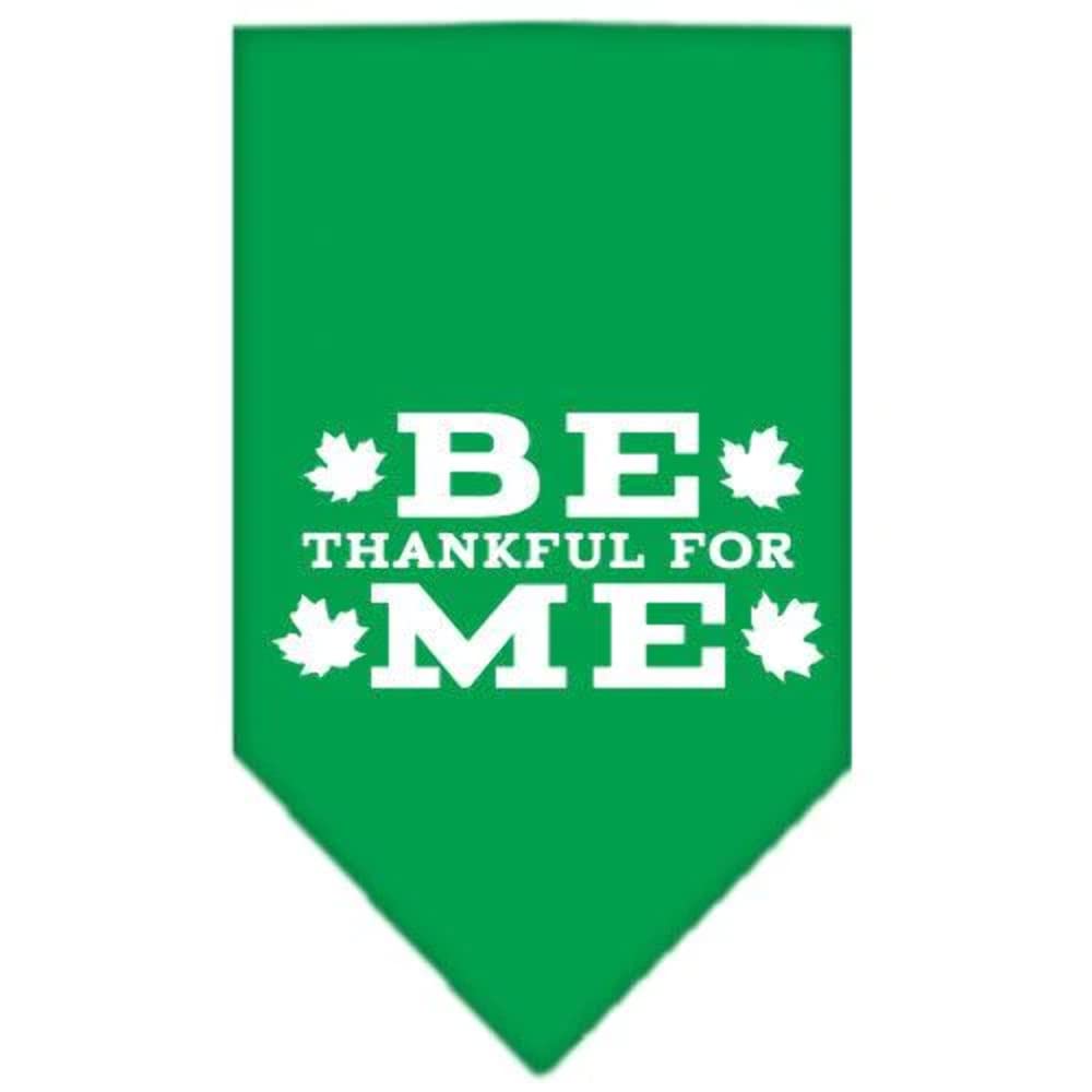 Mirage Pet Products Be Thankful for Me Screen Print Bandana, Small, Lime Green